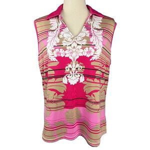 Tehama Pink Activewear Sleeveless Golf Pickleball Moisture Wicking Shirt Size XL